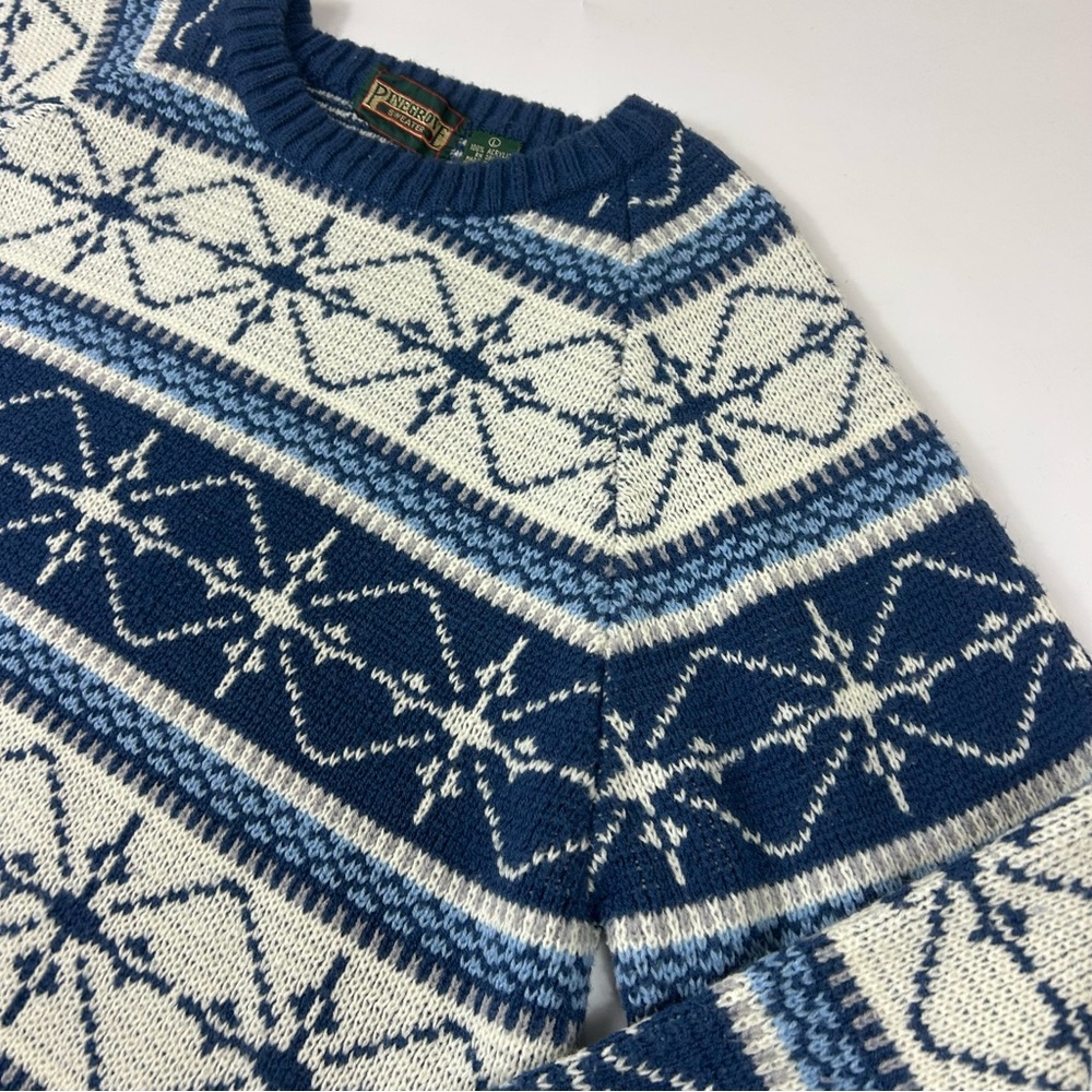Vintage 90s Pinegrove Mens Large Winter Snowflake Holiday Sweater Nordic